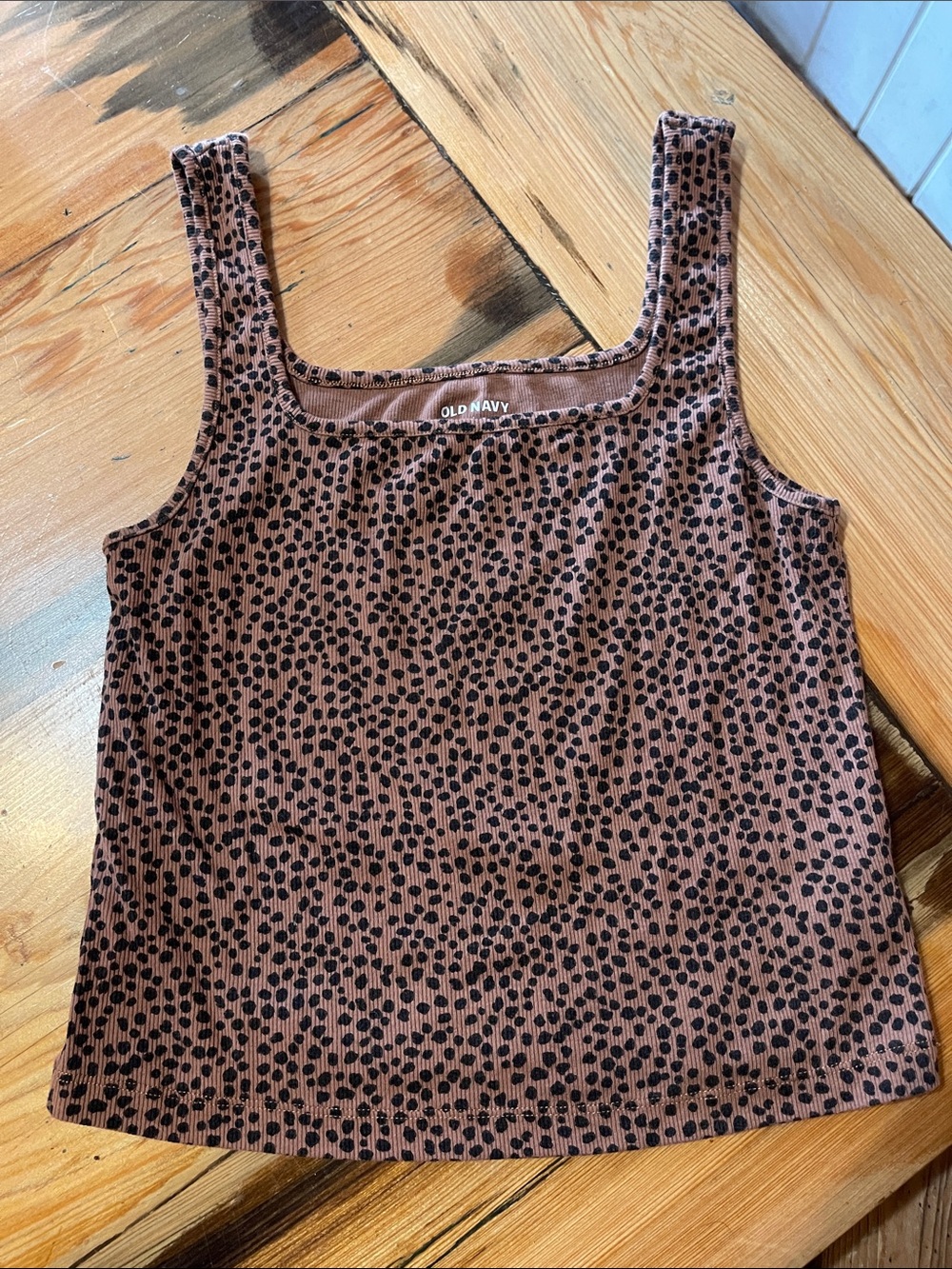 Old Navy Cheetah Print Ribbed Tank Crop Top